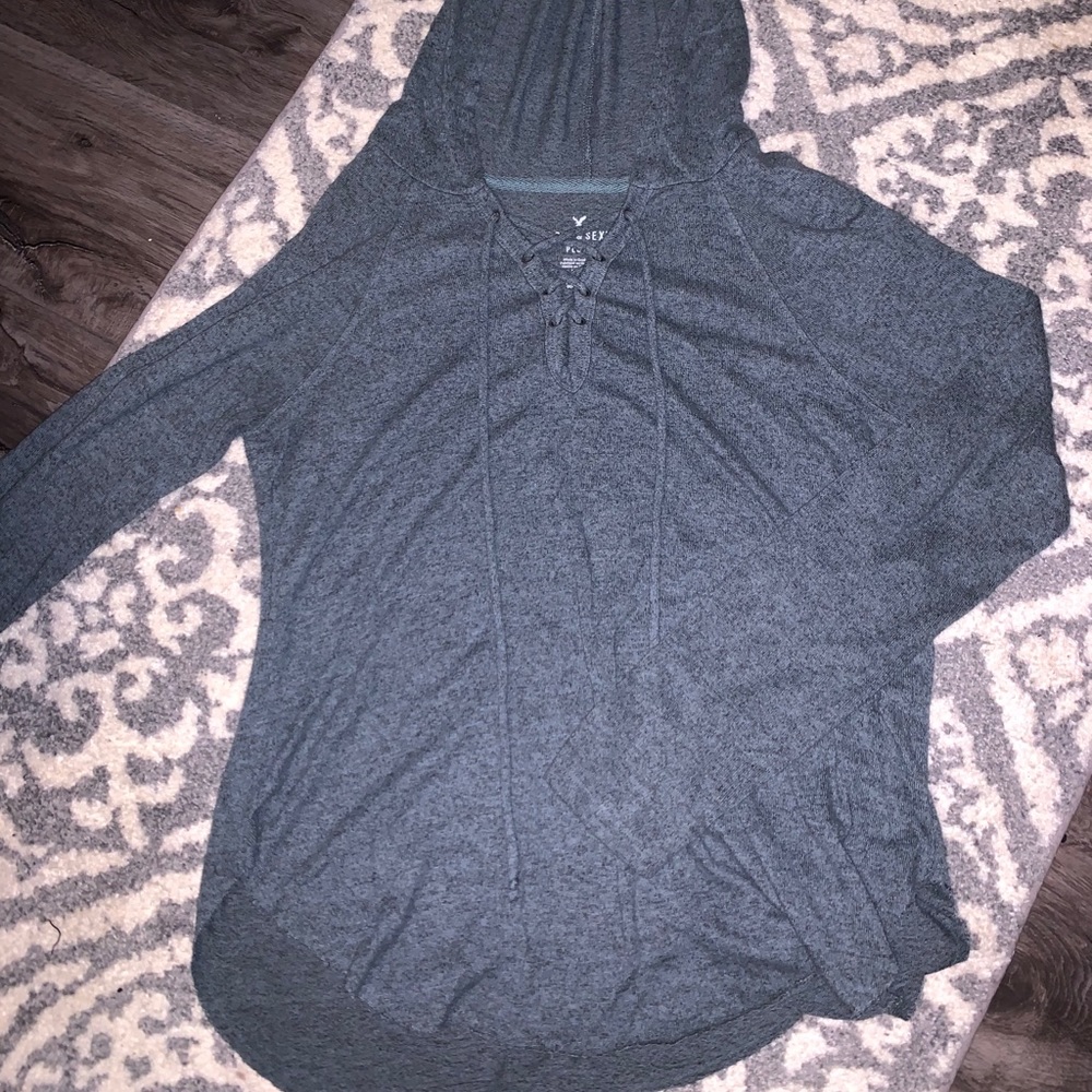 American Eagle Hooded Long Sleeve Top
